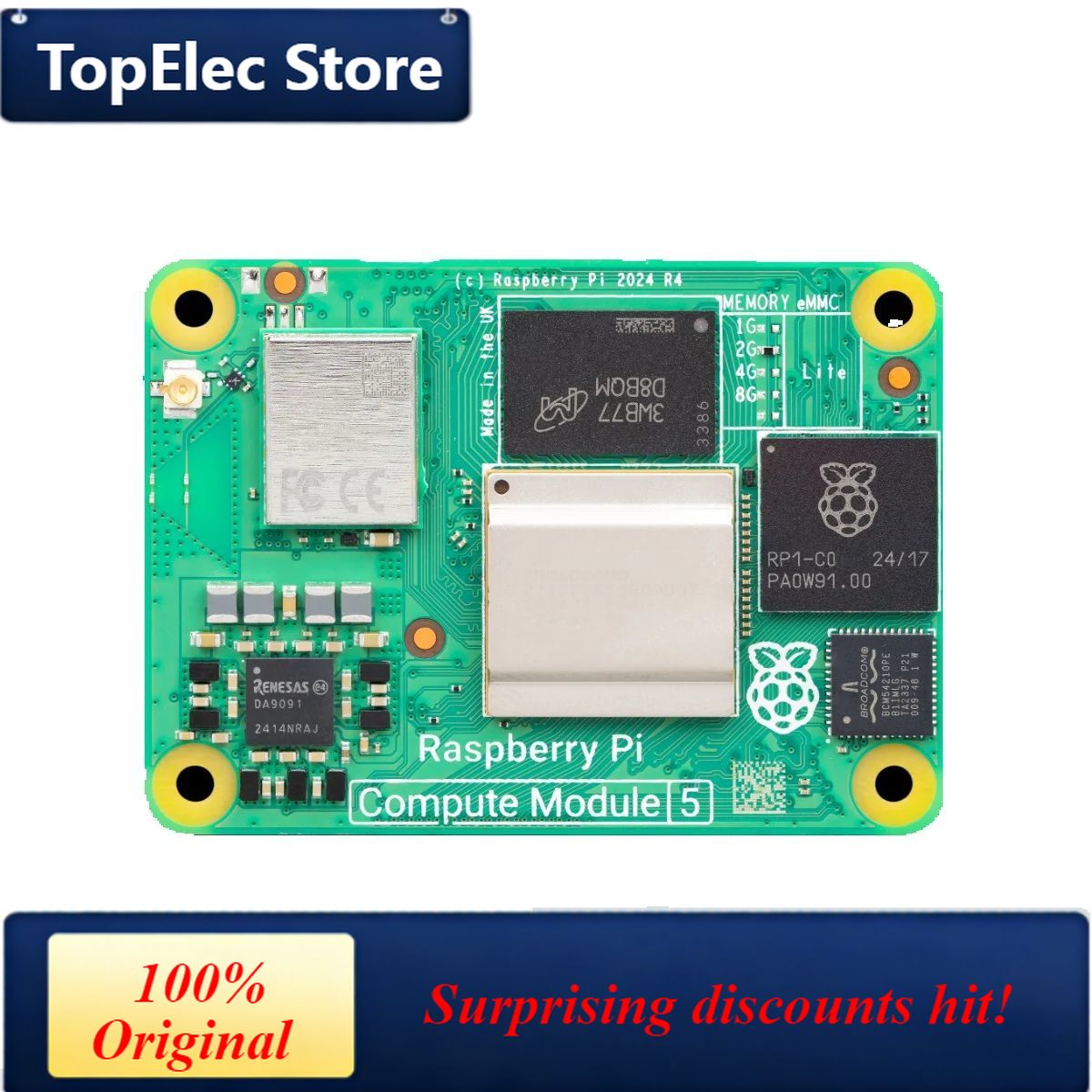 Raspberry Pi 5 8Gb Kit - บอร์ดพัฒนา TopElec Raspberry Pi Compute Module